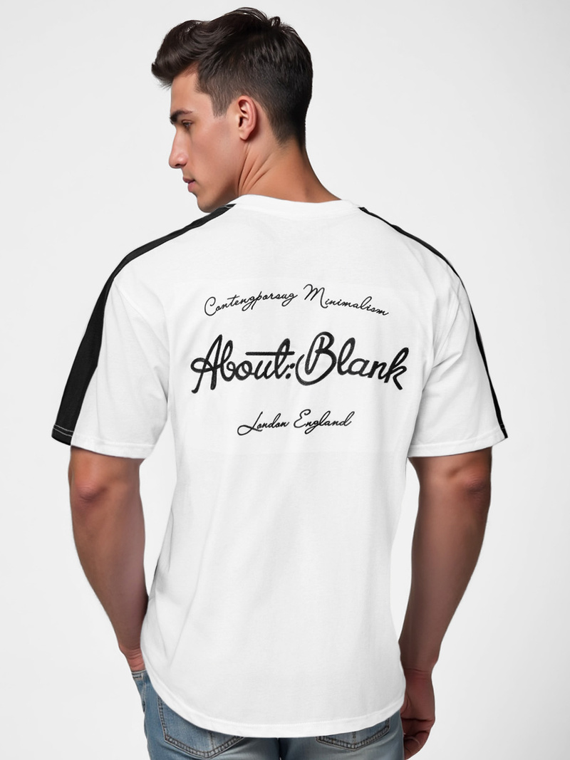 Camiseta de hombre blanco OZONEE O/QQ1195Z