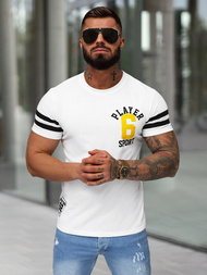 Camiseta de hombre blanco OZONEE JS/8B1391/1