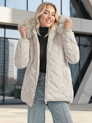 Chaqueta de mujer gris-clara OZONEE JS/16M9296/280