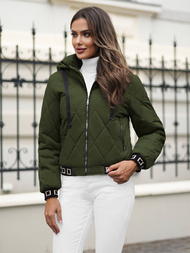 Chaqueta de mujer verde-oscura OZONEE JS/16M9086/136Z