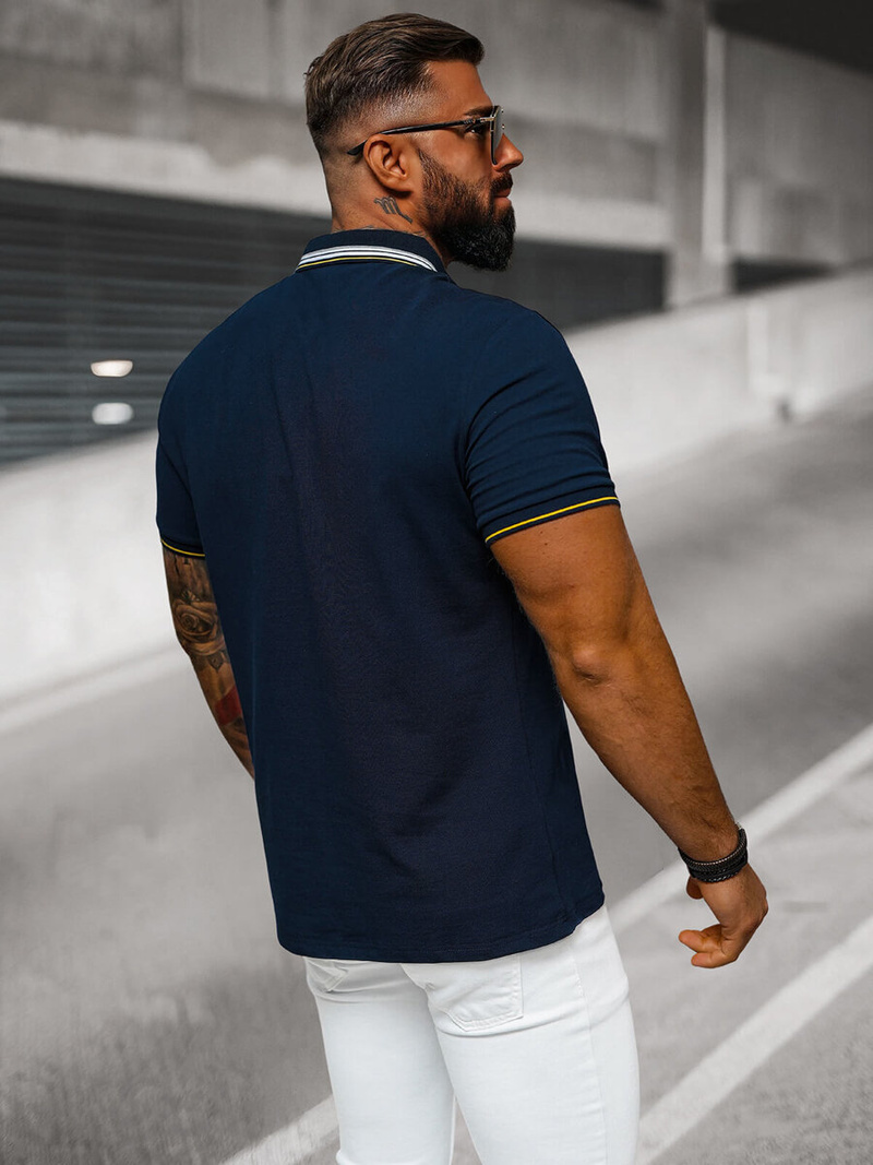 Polo de hombre azul marino OZONEE O/DA729