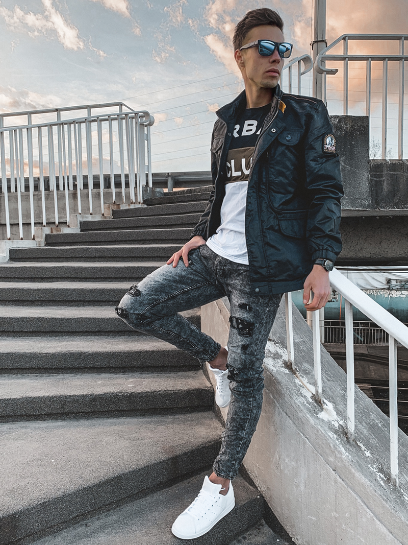 Chaqueta de hombre negr OZONEE O/99237