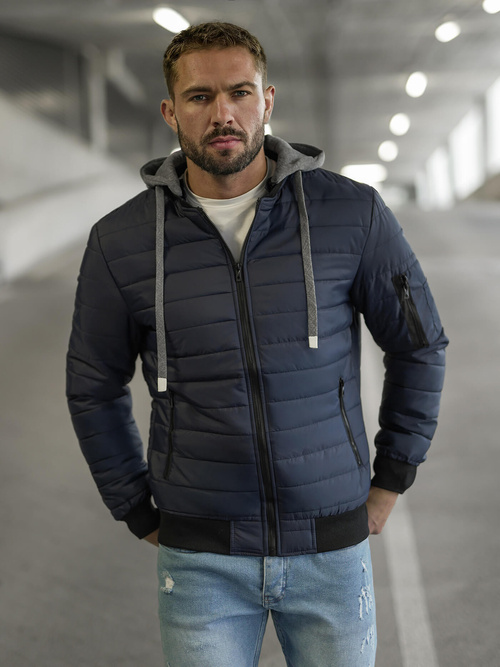 Chaqueta de hombre azul marino OZONEE JS/8M985/215Z