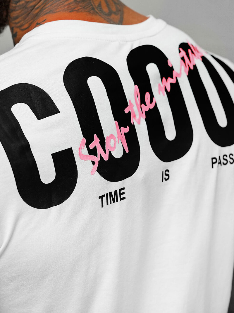 Camiseta de hombre blanca OZONEE O/T1278/1