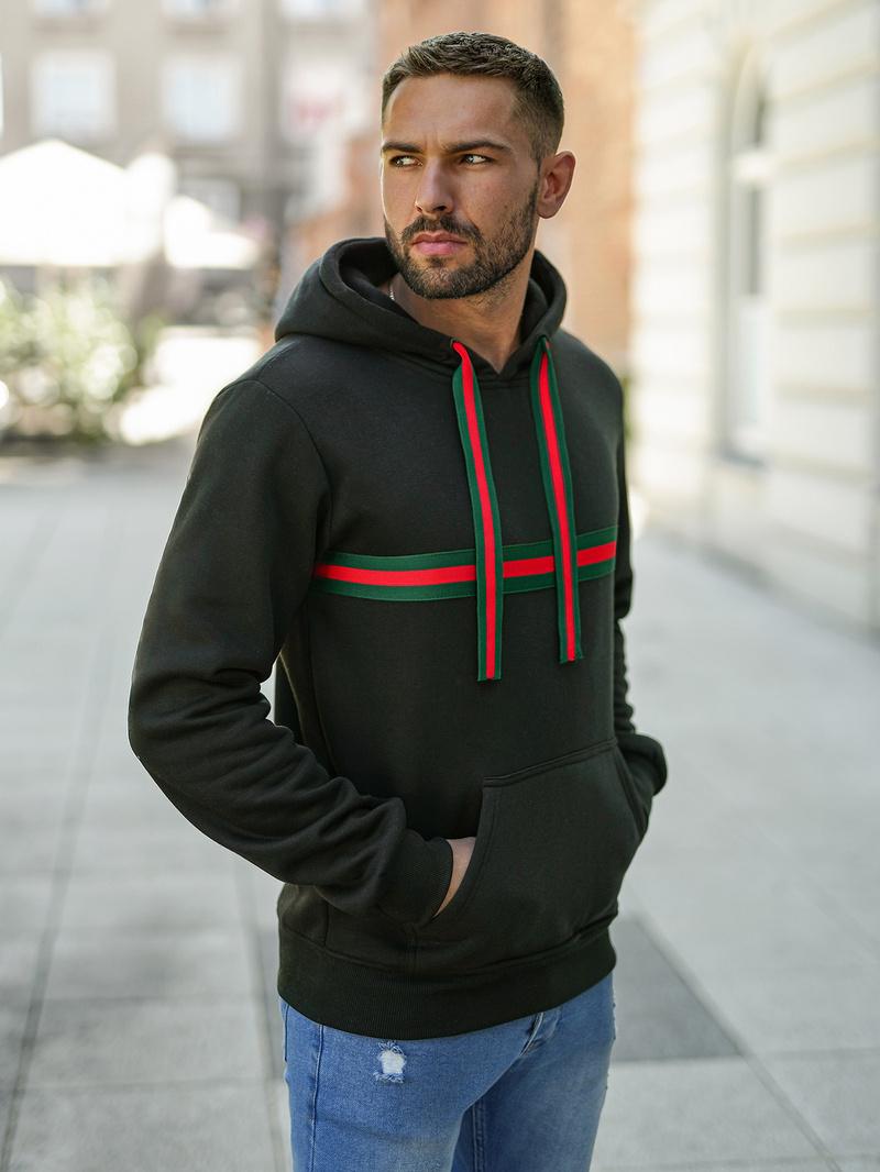 Sudadera de hombre negra OZONEE JS/8B1735/3
