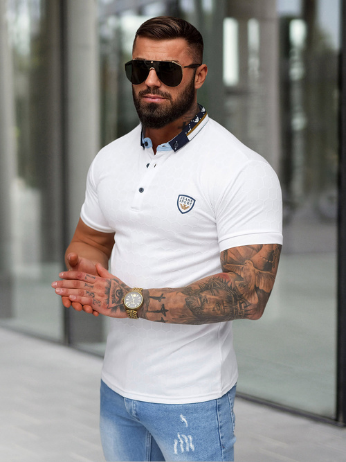 Polo de hombre blanca OZONEE O/QQ921