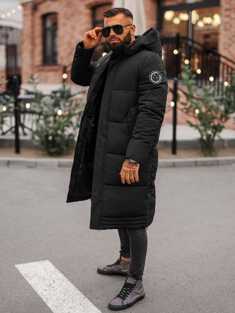 Chaqueta de hombre negra OZONEE JS/19M1290/392