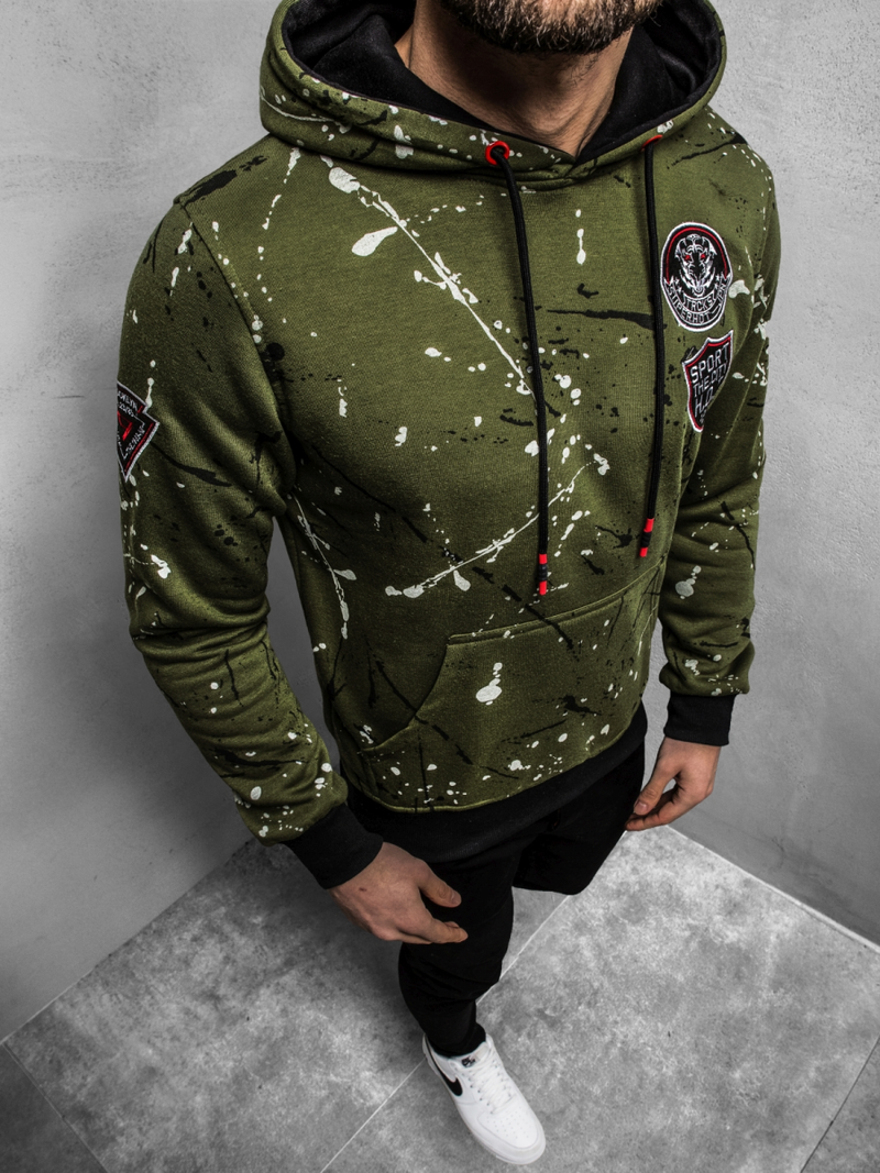 Sudadera de hombre verde OZONEE JS/DD275Z