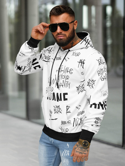 Sudadera de hombre blanca OZONEE JS/8B1229/1
