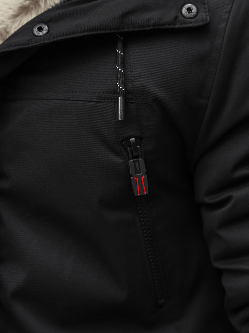 Chaqueta de invierno de hombre negra OZONEE JS/22M51/392