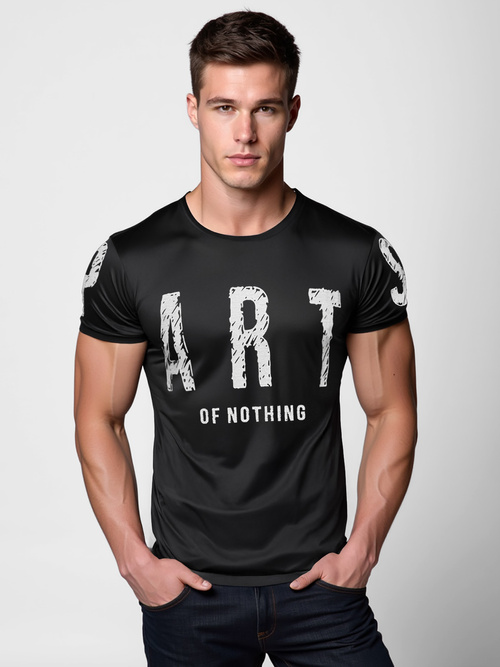 Camiseta de hombre negra OZONEE O/8T1263/3Z