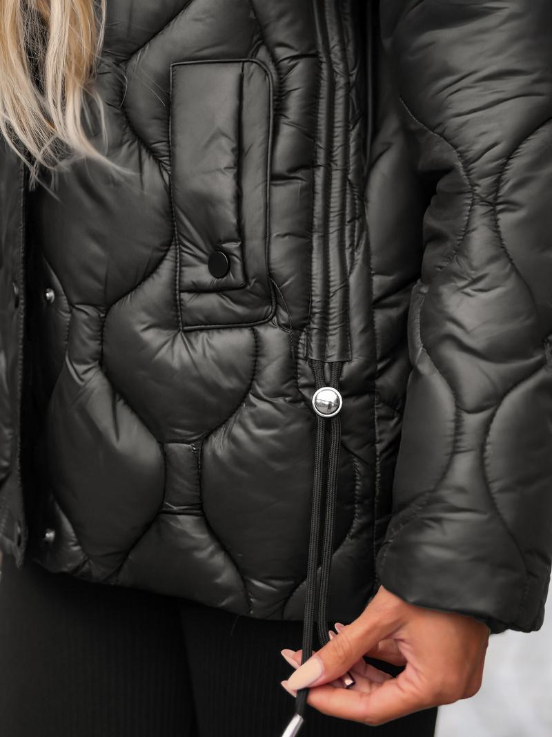 Chaqueta de mujer negro-marrón OZONEE JS/5M3226/392A