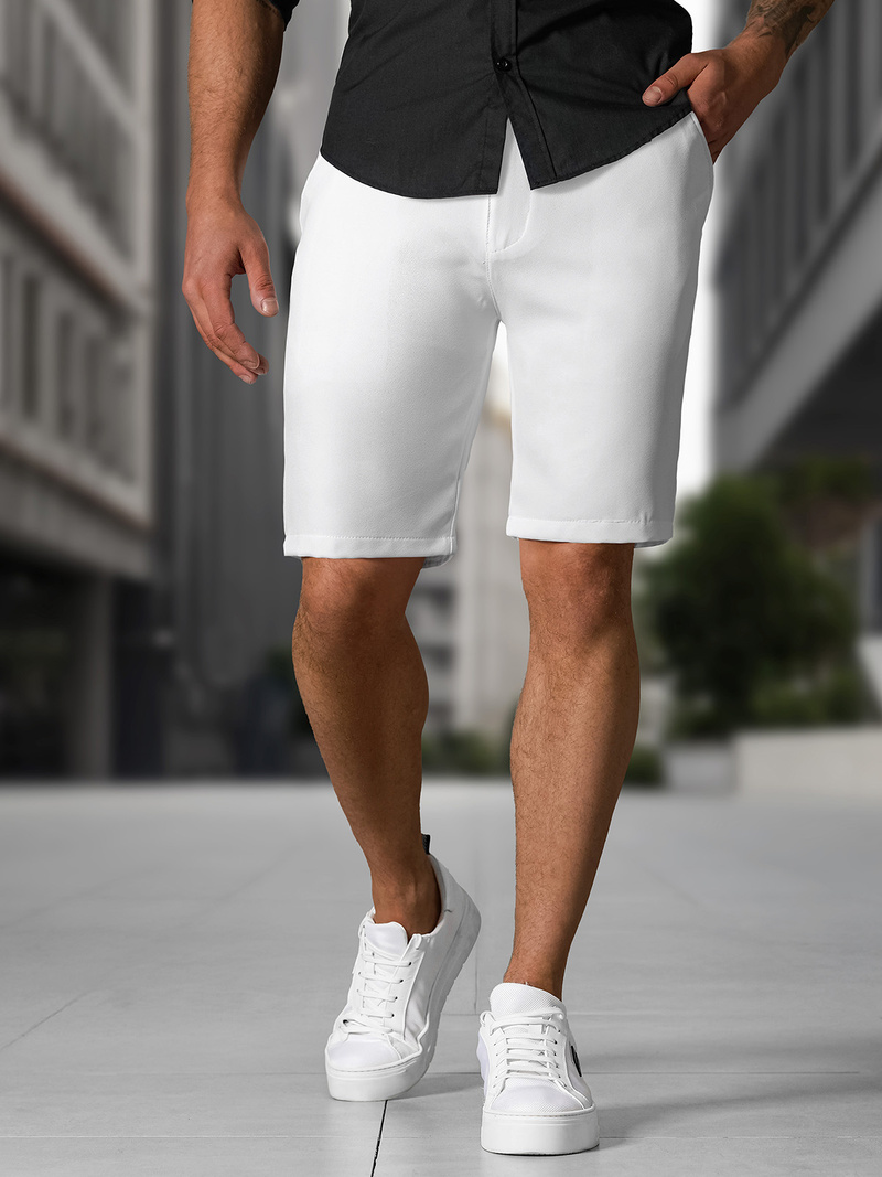 Pantalones cortos chinos de hombre blancos OZONEE DJ/4400
