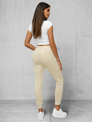 Pantalón velour de chándal para mujer en crudo OZONEE JS/8K1532/155