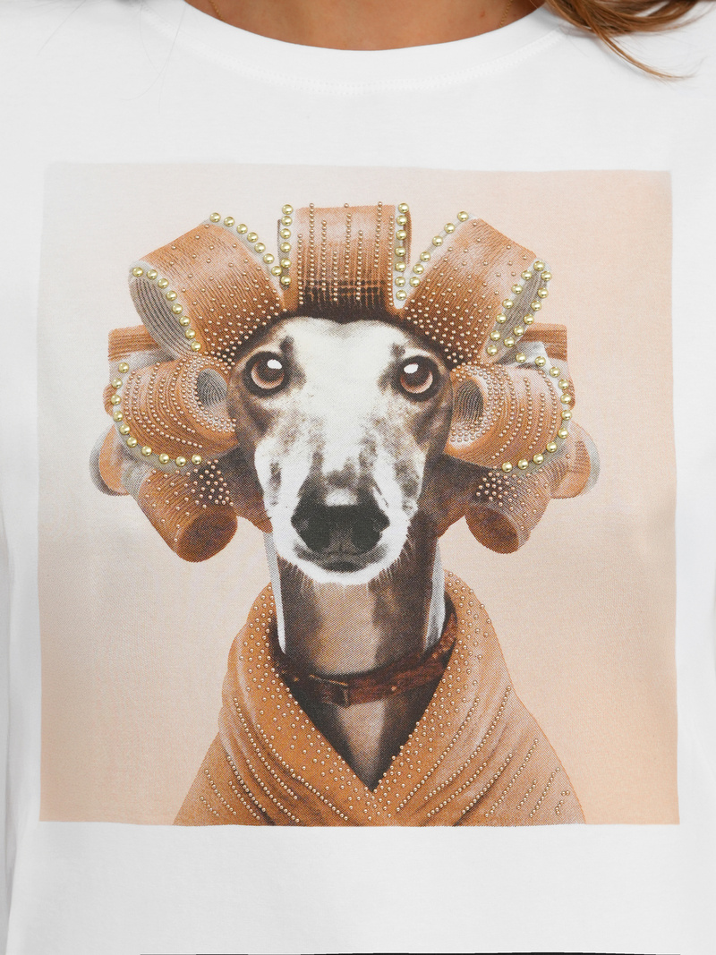 Camiseta de mujer blanco-beige OZONEE JS/YJ77726