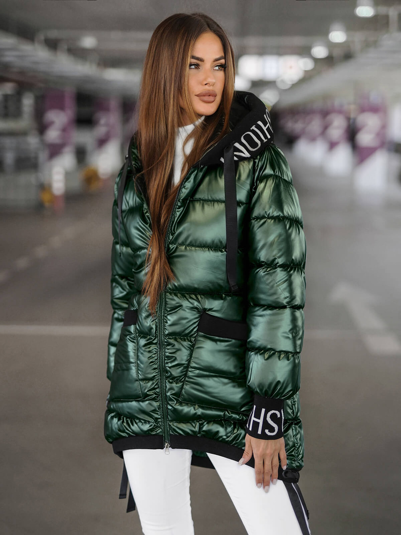 Chaqueta de mujer verde OZONEE JS/5M3188/238Z