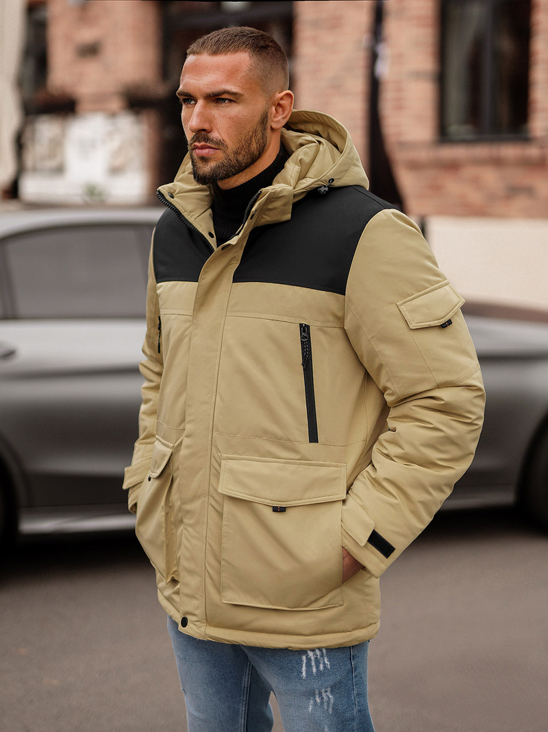 Chaqueta de hombre beige OZONEE JS/22M322/62Z