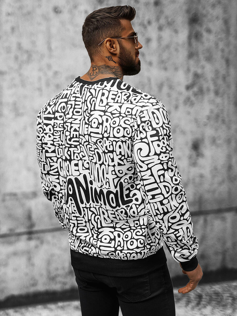 Sudadera de hombre blanca OZONEE JS/8B1131/1