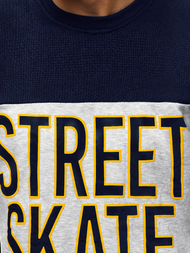 Sudadera de hombre azul marino OZONEE JS/KS1901Z