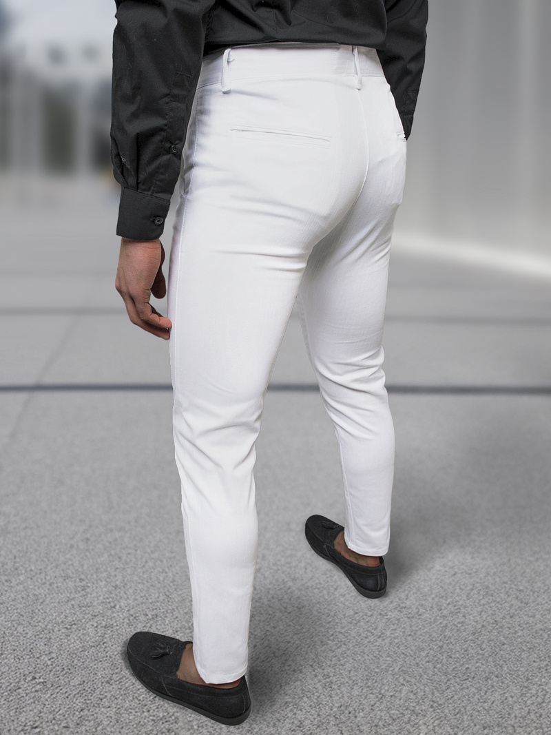 Pantalón chino de hombre blanco OZONEE DJ/5526