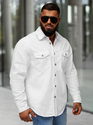 Camisa vaquera de hombre blanca OZONEE L/CA777/2