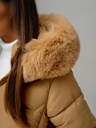 Chaqueta de mujer beige OZONEE JS/16M9202/62Z