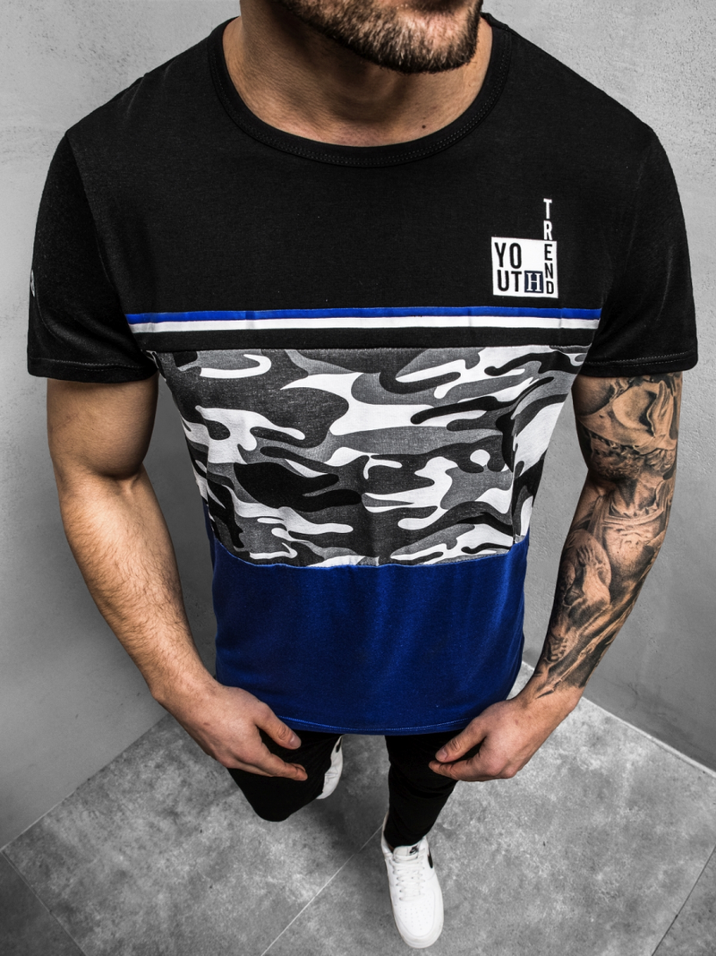 Camiseta de hombre negra OZONEE JS/SS10979Z