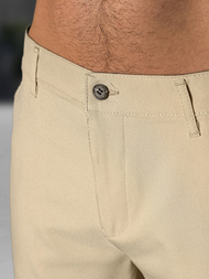 Pantalones cortos chinos de hombre beige OZONEE DJ/4400
