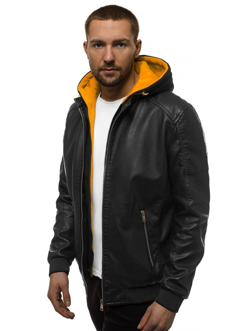 Chaqueta de hombre negro-amarilla OZONEE N/6132Z