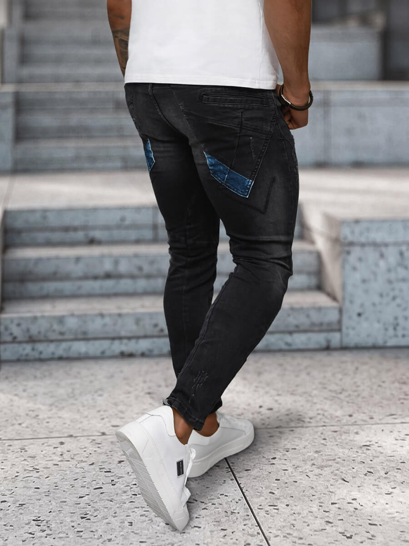 Vaqueros de hombre negras OZONEE NB/MP0025NZ