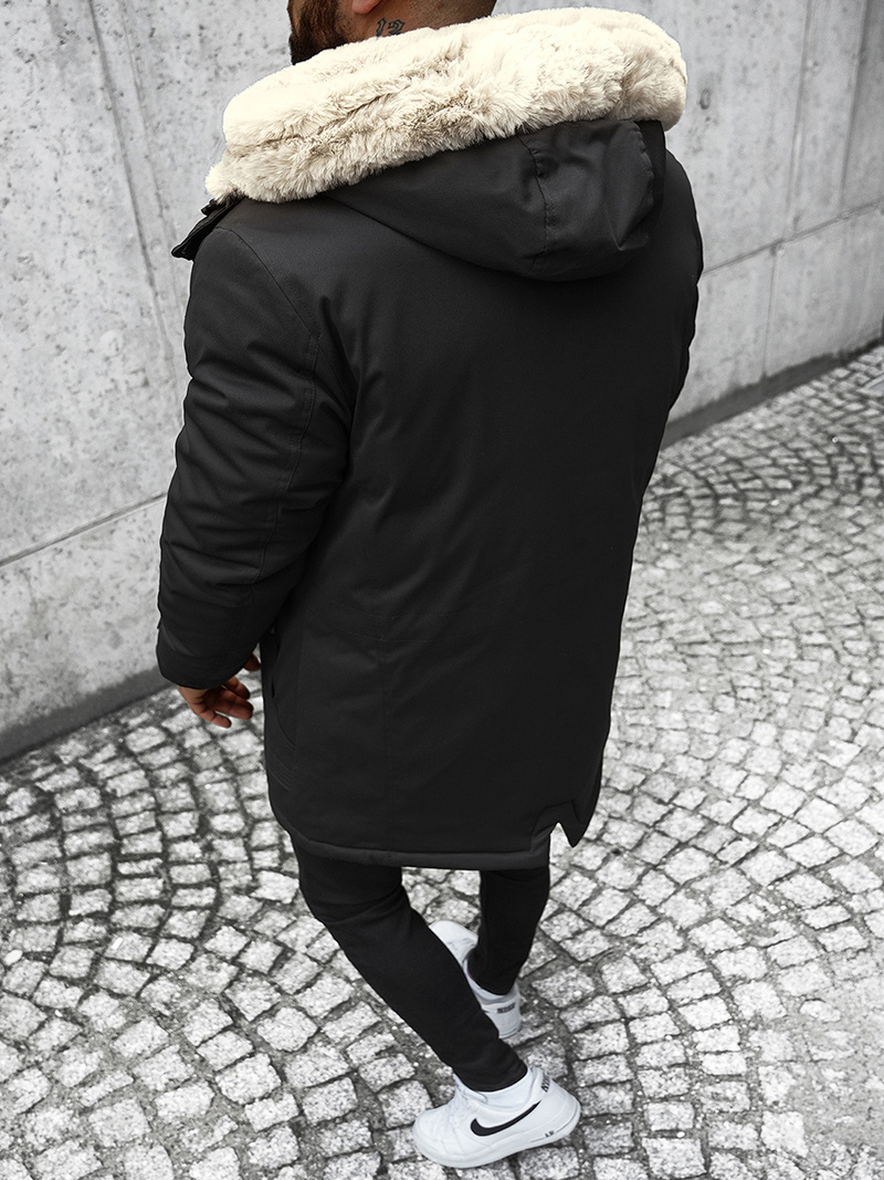 Chaqueta de invierno de hombre negra OZONEE JS/22M51/392