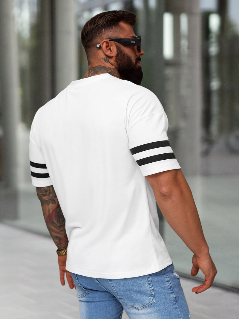 Camiseta de hombre blanco OZONEE JS/8B1372/1