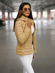 Chaqueta de mujer beige OZONEE JS/16M9101/254Z