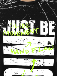 Camiseta de hombre negra OZONEE JS/KS1983