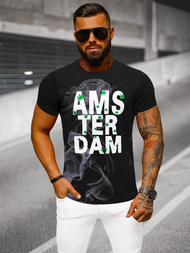 Camiseta de hombre negra OZONEE O/T128/3
