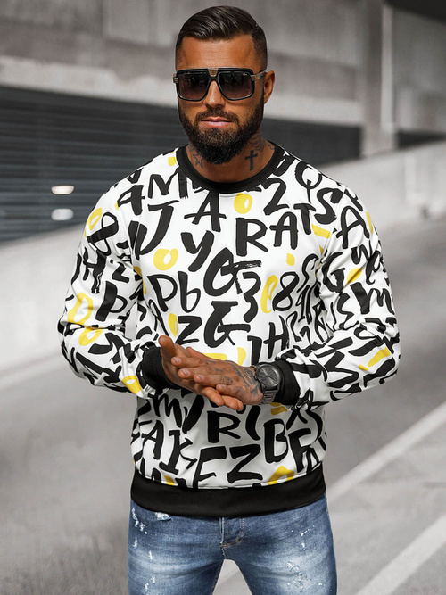Sudadera de hombre blanca OZONEE JS/8B1220/1