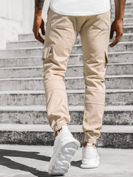 Pantalón jogger de hombre beige OZONEE ZAZ/191376