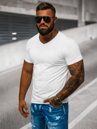 Camiseta de hombre blanco OZONEE JS/712007Z 