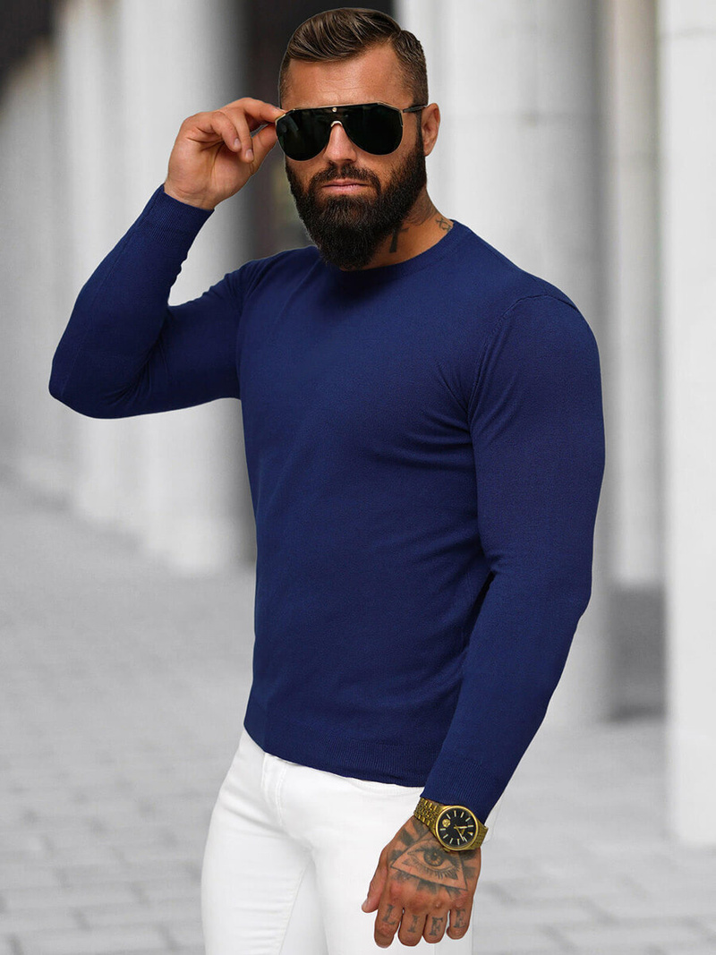 Jersey de hombre azul oscuro OZONEE NB/MMB602/5Z