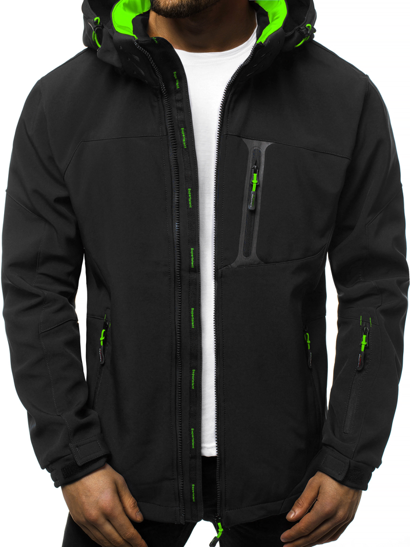 Chaqueta de hombre negra-verde OZONEE GE/12262