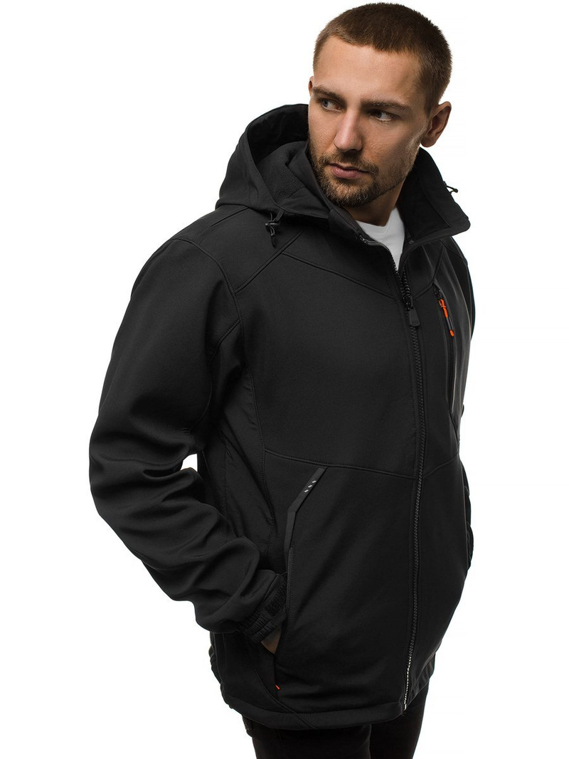 Chaqueta de hombre negro-naranja OZONEE GE/12266Z