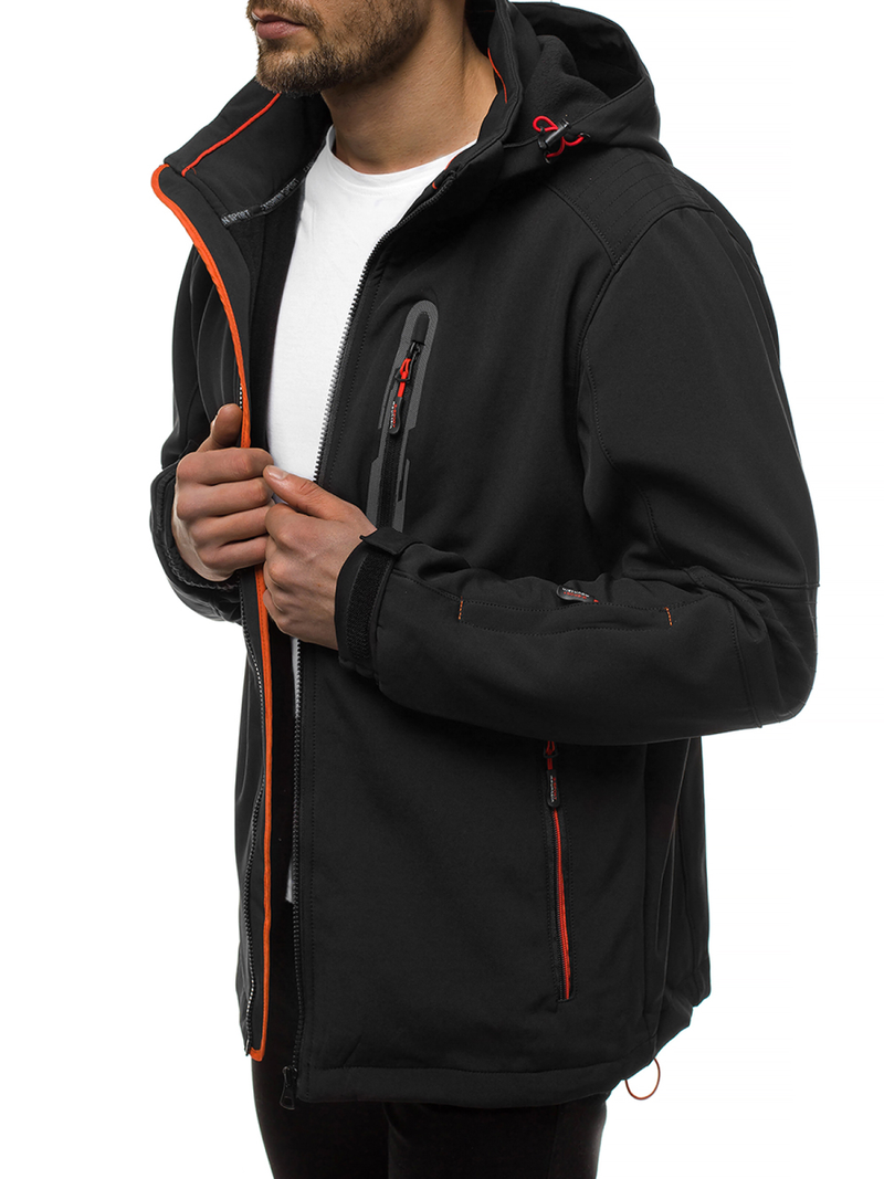 Chaqueta de hombre negro-naranja OZONEE GE/12263Z