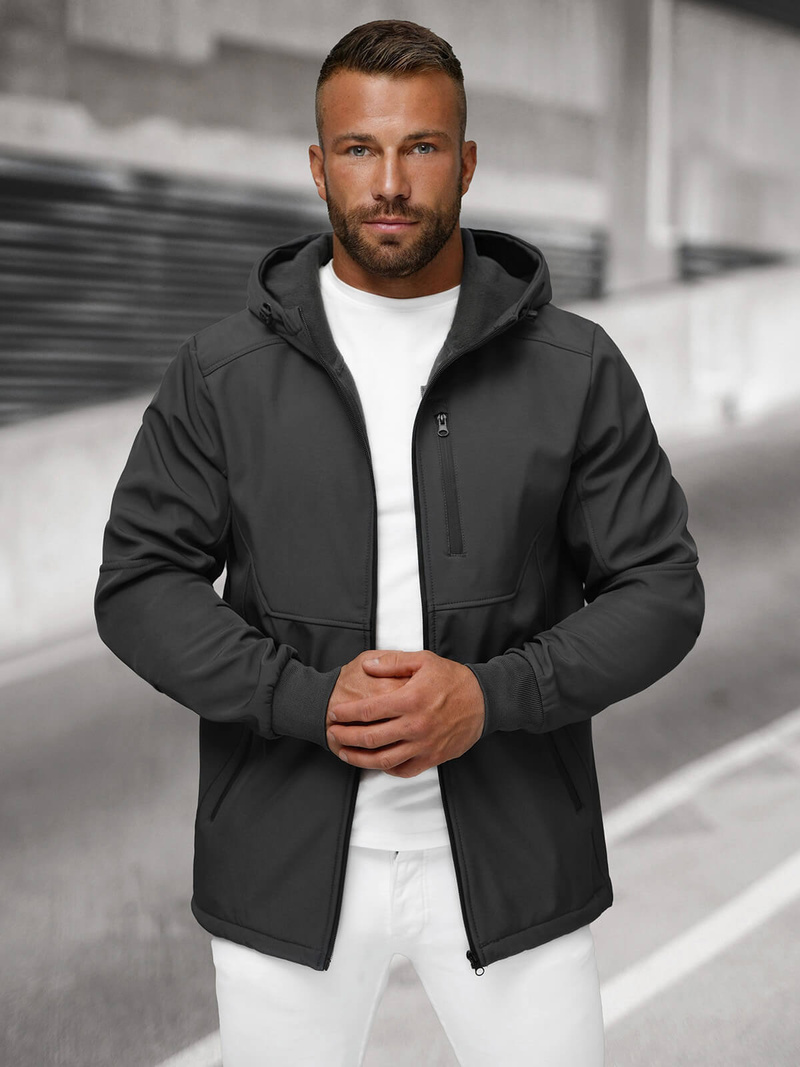 Chaqueta softshell para hombre grafito OZONEE JS/27B6529/5
