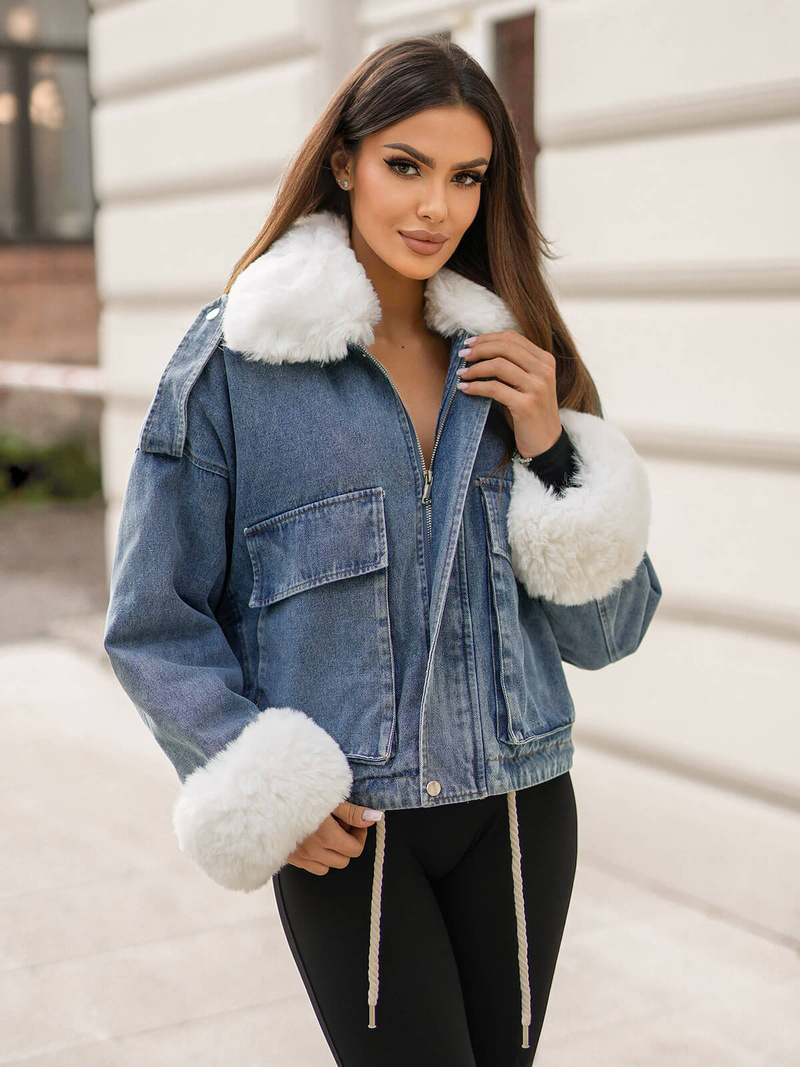 Chaqueta vaquera de mujer en azul OZONEE JS/11Z8219