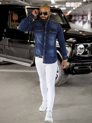 Camisa vaquera de hombre azul OZONEE O/51410