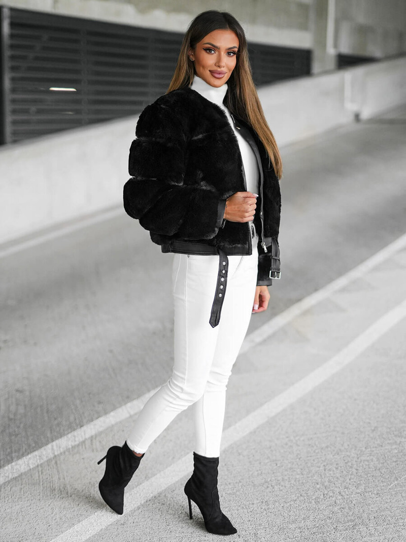 Chaqueta de mujer negra OZONEE JS/11Z8080Z