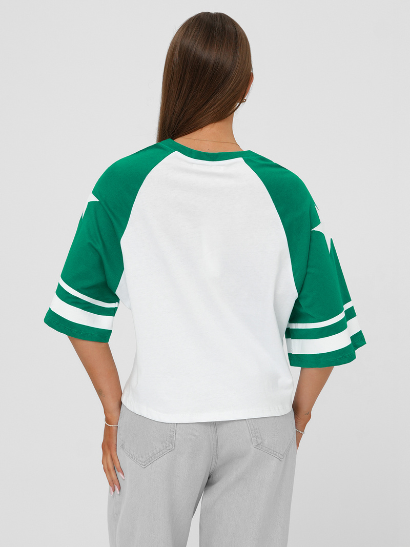 Camiseta de mujer blanco-verde OZONEE JS/R62493