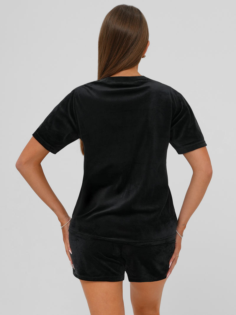 Chándal velour de mujer de negro OZONEE JS/35C1616/3