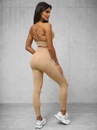 Conjunto de chándal de dos piezas de beige OZONEE O/YJS7714