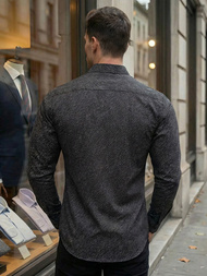 Camisa de hombre negra OZONEE V/V184Z